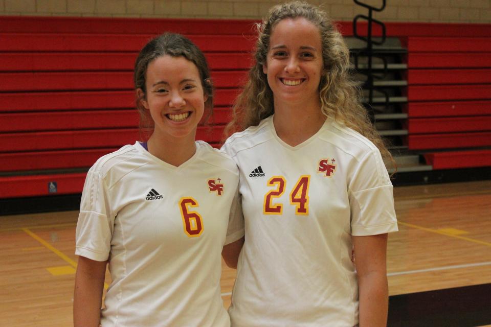 Aly and Erin Barr play on the St. Francis varsity soccer team. They have each scored goals this season for the Troubies. #NationalSiblingDay #TroubieTakeover