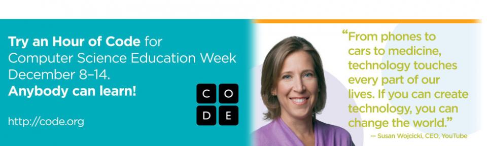  Susan Wojcicki, CEO, YouTube
Image from Code.org - Resources