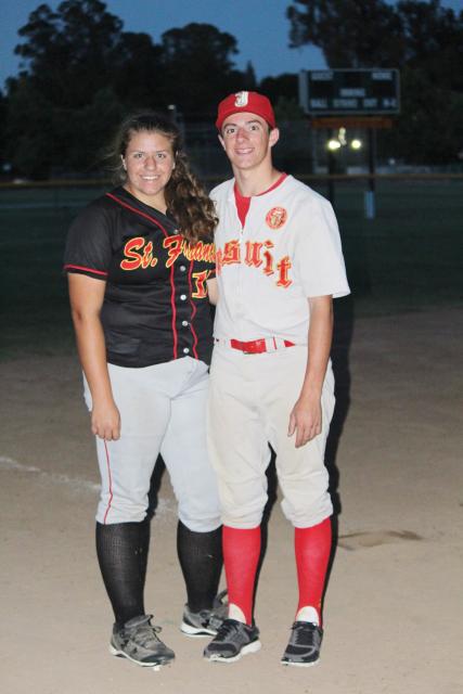 Softball player Ellie Chiappe and her brother John Louis, who is a baseball player at Jesuit.