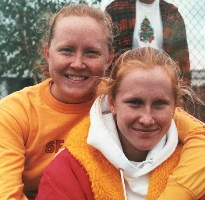 Alumnae Ilsa ('01) and Ingrid ('04) Kantola who got to play Varsity Water Polo together for one game in 2000.