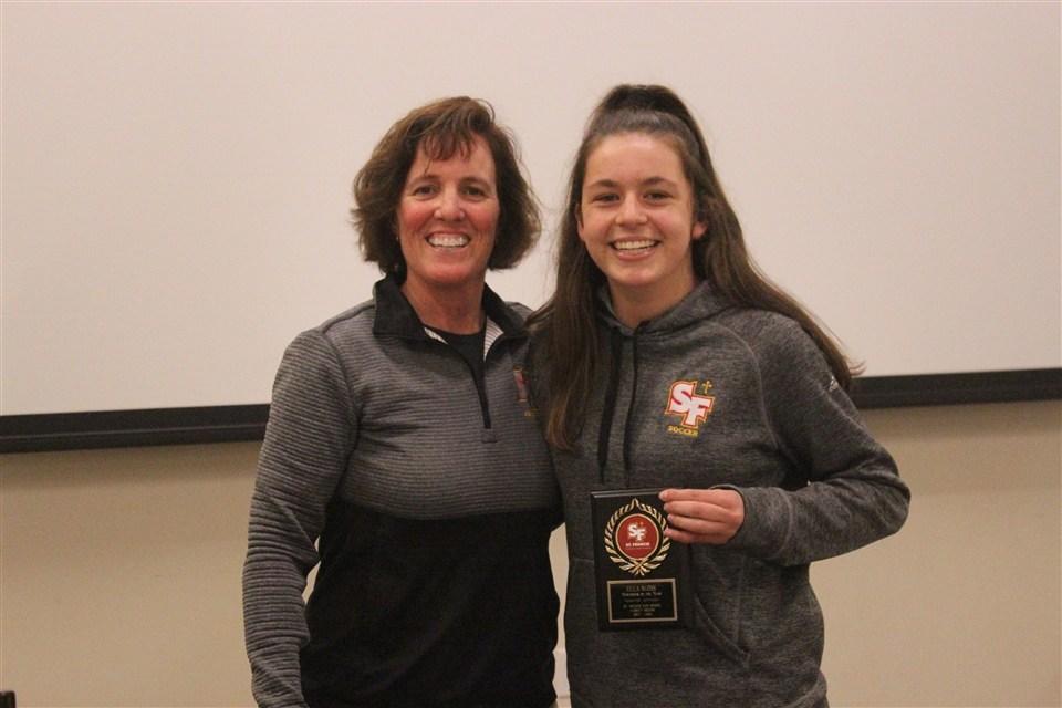 Freshman Ella Sloss was the Newcomer of the Year. She had four goals and seven assisted, the second-best total on the team, on the season.