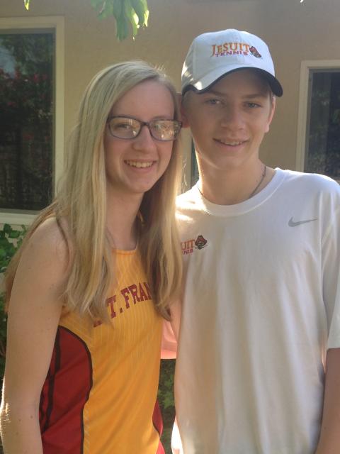 Kayla and Nick Morrow--Kayla is a Senior on St. Francis Track and Field and Nick is a Freshman on the Jesuit Tennis Team. #NationalSiblingDay