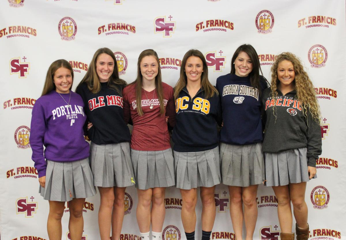 Six St Francis Seniors Make Commitments St Francis Catholic High School