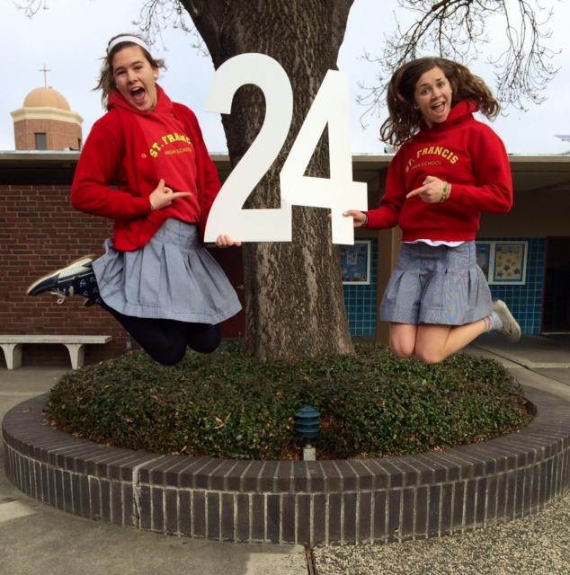 SFHS SBO's jumping for joy in preparation for 24/24/24