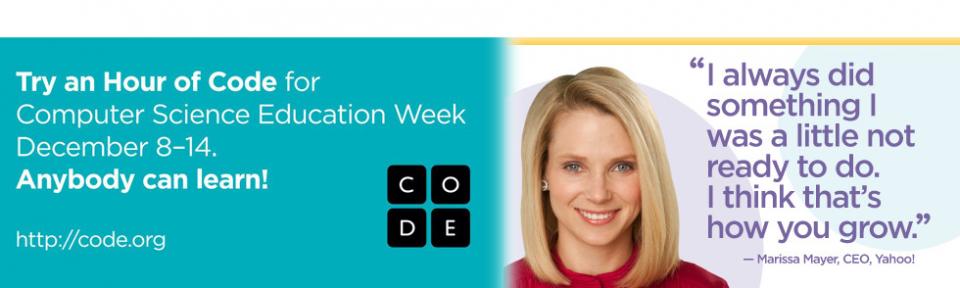 Marissa Mayer, CEO, Yahoo!
Image from Code.org - Resources
