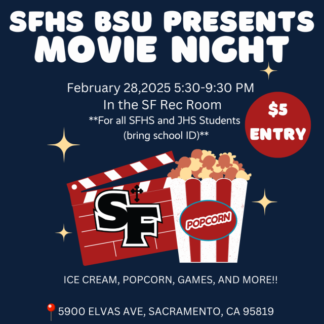 BSU Movie Night. St. Francis Catholic High School Sacramento, CA