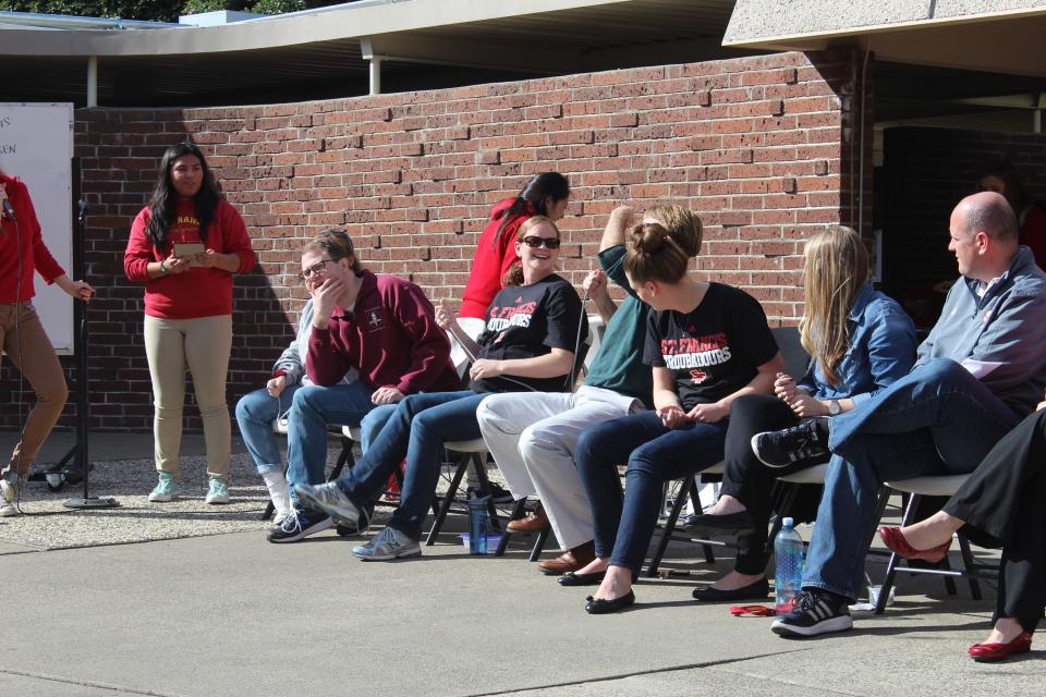 St. Francis "Trivia Crack" Edition. Faculty and Staff participate in friendly lunchtime competition of SFHS trivia facts. 