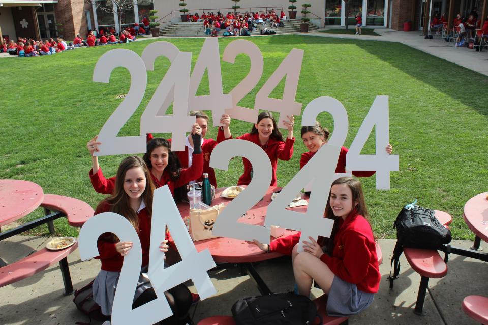 Troubies at Lunch excited for 24/24/24!