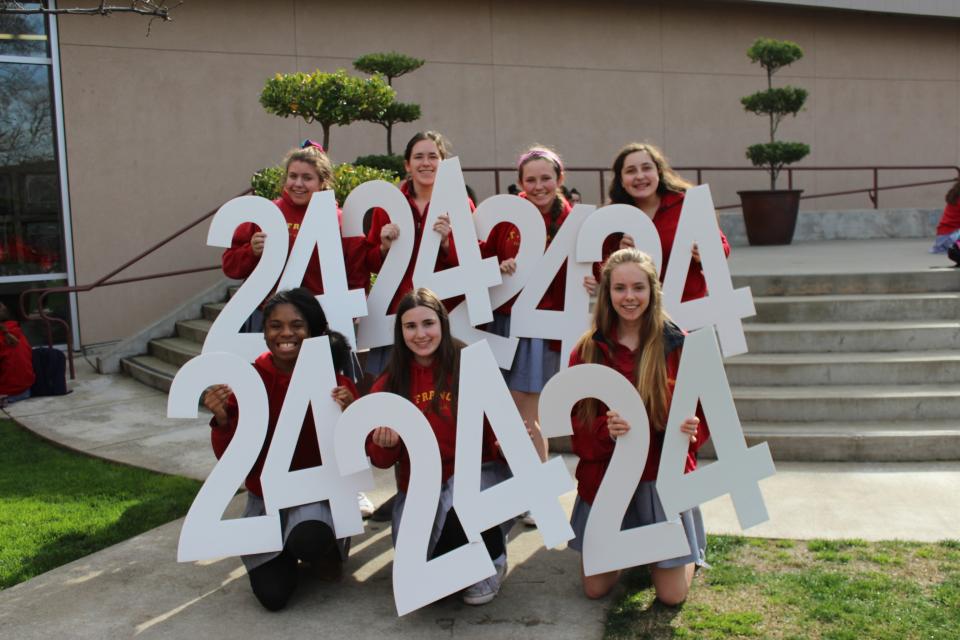 Troubies at Lunch excited for 24/24/24!