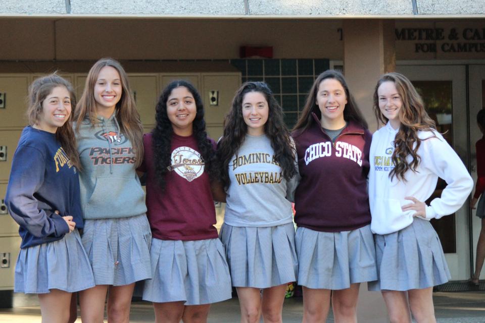 The Troubadour commitments include Allison Autrey (Diving, UC Davis), Brinnley Barthels (Water Polo, Pacific), Ryanne Brust (Lacrosse, Fort Lewis),  Alexa LoGiudice (Volleyball, Dominican), Ileana MacDonald (Golf, Chico State) and Alexis Viramontes (Softball, CSU Dominguez Hills).